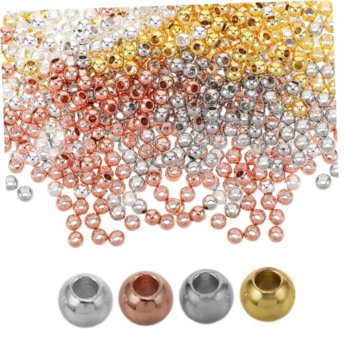 TEHAUX 400 Stück Metallperlenzubehör Spacer -perlen Für Armbänder Kleine Perlen Für Handwerk Zur Schmuckherstellung Kupfer von TEHAUX