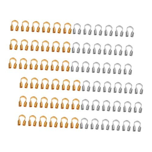 TEHAUX 400 Stück U Förmige Drahtschutzbügel in Gold und Silber Schmuckherstellung Zubehör für Halsketten Armbänder Perlenschutz Fadenschutz DIY Bastelset TEHAUX 400 Stück U Förmige Drahtschutzbügel in Gold und Silber Schmuckherstellung Zubehör für Halsketten Armbänder Perlenschutz Fadenschutz DIY Bastelset von TEHAUX