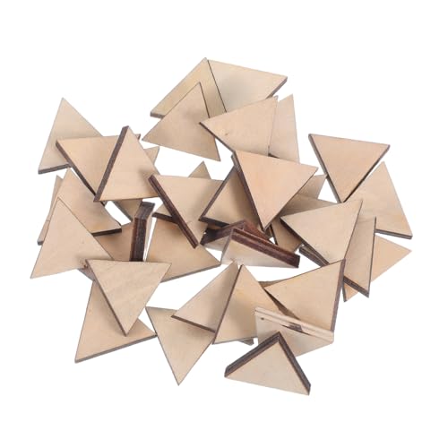 TEHAUX 40pcs Holzdreiecke Für Handwerksholz Mosaikfliesen DIY Bastelmittel Für Wohnkultur Büro Gewerbeflächen Basteln Unfertige Holzstücke von TEHAUX