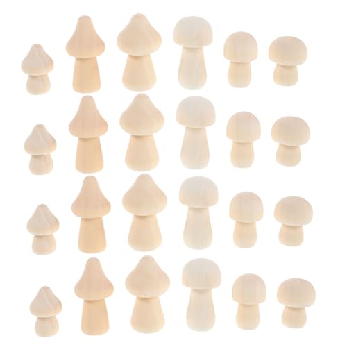 TEHAUX 42 Stück Teiliges Unfertige Holzpilze Natürliche Mini Pilzfiguren Holz für Diy Bemalung Handliche Holztrinkets für Kunsthandwerk Schreibtisch und Wohnraumdekoration von TEHAUX