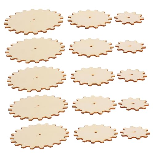 TEHAUX 45 Stück Unlackierte Holzausschnitte Holzkreise Basteln Malen Spielzeugholz Unlackierte Naturholzscheiben Steampunk Zahnräder Zum Basteln Steampunk Holzzahnrad Holzzahnrad TEHAUX 45 Stück Unlackierte Holzausschnitte Holzkreise Basteln Malen Spielzeugholz Unlackierte Naturholzscheiben Steampunk Zahnräder Zum Basteln Steampunk Holzzahnrad Holzzahnrad von TEHAUX