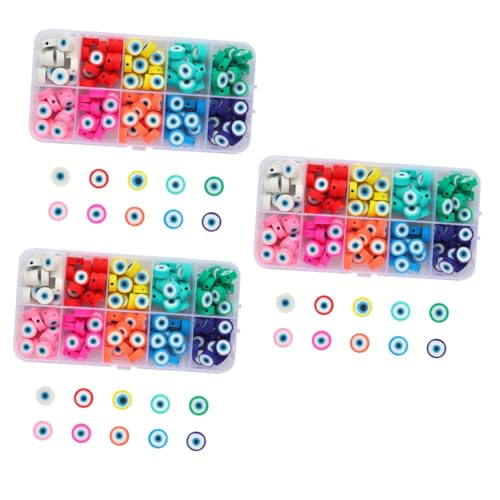 TEHAUX 450 Stck. Multifunktionale Schmuckperlen Bunte Evil Eye Charms Kleine Bastelperlen zum Auffädeln für DIY Armband Halskette Ohrschmuck Handgefertigt Langlebig von TEHAUX