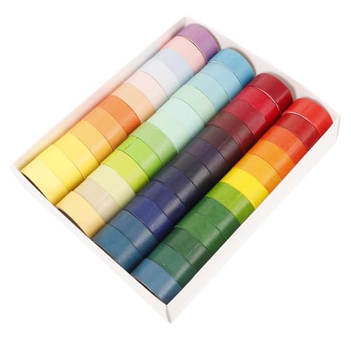 TEHAUX 48 Rollen Dekoratives Washi Tape Selbstklebende DIY Klebebänder Vielseitige Bastelmaterialien für Scrapbooking und Farben von TEHAUX