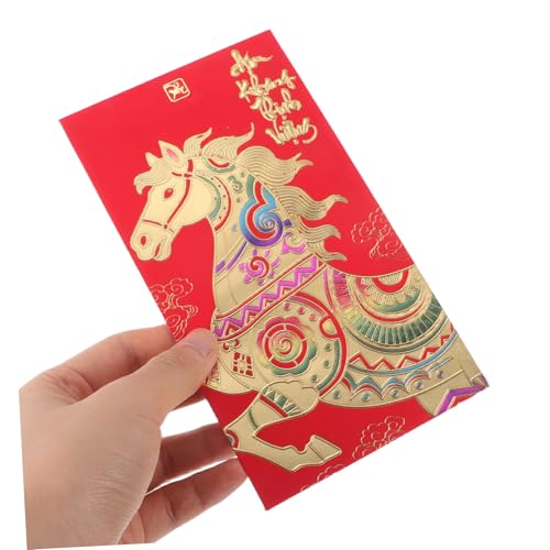 TEHAUX 48 Stück Lucky Money Envelopes Rotes Papier Geschenkumschläge mit Kreativem Pferde Zodiac für Vietnamesisches Lunar Year Frühlingsfest TEHAUX 48 Stück Lucky Money Envelopes Rotes Papier Geschenkumschläge mit Kreativem Pferde Zodiac für Vietnamesisches Lunar Year Frühlingsfest von TEHAUX