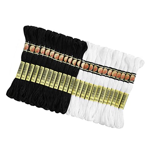 TEHAUX 48 Teiliges Kreuzstichgarn Sticknähgarn Set Nähgarn Stoff Nähgarn Schwarzer Nähfaden DIY Faden Kreuzstichfäden Polyester TEHAUX 48 Teiliges Kreuzstichgarn Sticknähgarn Set Nähgarn Stoff Nähgarn Schwarzer Nähfaden DIY Faden Kreuzstichfäden Polyester von TEHAUX