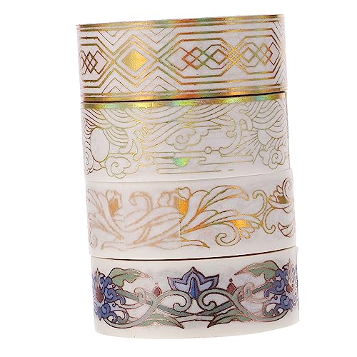 TEHAUX 4Er Set Washi-Tape Scrapbooking mit doppelseitigem Klebeband Sammelalbum Scrapbooking Supply Kunstband dekorative Abdeckbänder Zeitschriftenaufkleber Papier TEHAUX 4Er Set Washi-Tape Scrapbooking mit doppelseitigem Klebeband Sammelalbum Scrapbooking Supply Kunstband dekorative Abdeckbänder Zeitschriftenaufkleber Papier von TEHAUX