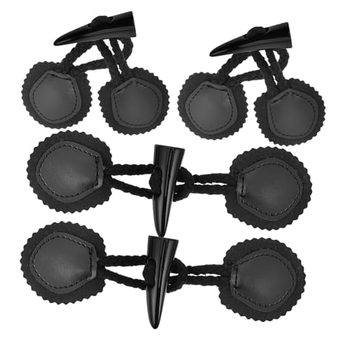 TEHAUX 4Paare PU Leder Mantelknöpfe Dekorative Knebelverschlüsse Für DIY Nähprojekte Für Mäntel Und Jacken Langlebige Und Stilvolle PU Nähschnallen TEHAUX 4Paare PU Leder Mantelknöpfe Dekorative Knebelverschlüsse Für DIY Nähprojekte Für Mäntel Und Jacken Langlebige Und Stilvolle PU Nähschnallen von TEHAUX