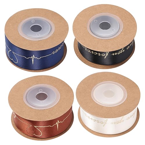 TEHAUX 4Rollen Yards Geschenkband mit Bronzing Druck Dekoratives Bastelband für Geschenkverpackungen und DIY Projekte Teiliges Verschiedenen Farben TEHAUX 4Rollen Yards Geschenkband mit Bronzing Druck Dekoratives Bastelband für Geschenkverpackungen und DIY Projekte Teiliges Verschiedenen Farben von TEHAUX