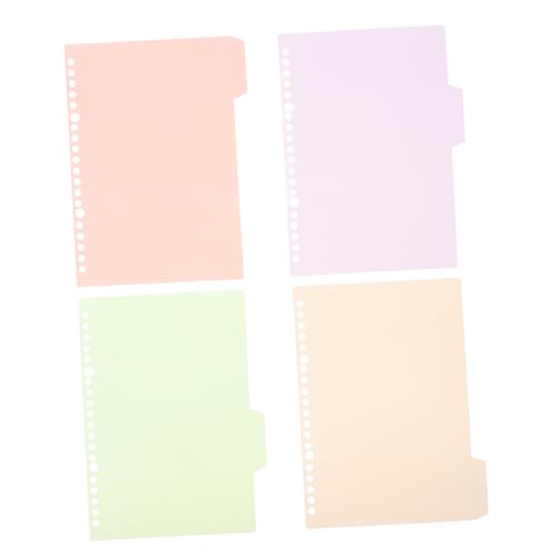 TEHAUX 4Stücke Rosa Bindemittel Trennblätter Mit Tabs Pastellmappen Für Notizbuch Funktionale Organizer Für Schule Und Büro Süße Ordner von TEHAUX