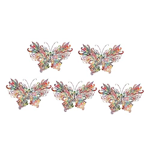 TEHAUX 5 Blätter Cartoon-Schmetterlings-Hitzepresse Patches aufbügeln Vinyl-Aufkleber zum Aufbügeln DIY waschbare tatsächl Wärmeübertragung für Kleidung Schmetterlingsmembran Druckfolie von TEHAUX