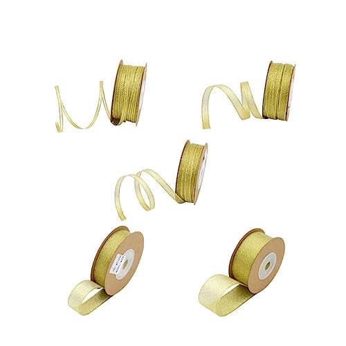 TEHAUX 5 Rollen Geschenkband Ripsbänder Verpackungsband Für Gold Samtband Golddrahtband Feiertagsband Gold Weihnachtsband Goldband Für Weihnachtsbaum Geschenkband Golden TEHAUX 5 Rollen Geschenkband Ripsbänder Verpackungsband Für Gold Samtband Golddrahtband Feiertagsband Gold Weihnachtsband Goldband Für Weihnachtsbaum Geschenkband Golden von TEHAUX