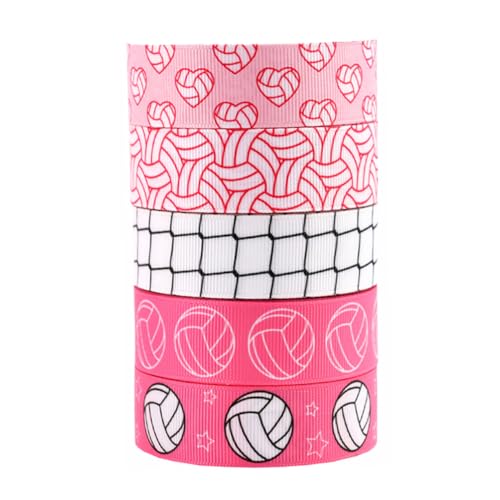 TEHAUX 5 Rollen Geschenkband Volleyball Yards Team Ribbon mit Geriffelter Textur für DIY Verpackung und Sport Dekorationen Vielseitig Einsetzbar für Basteln und Festliche Anlässe TEHAUX 5 Rollen Geschenkband Volleyball Yards Team Ribbon mit Geriffelter Textur für DIY Verpackung und Sport Dekorationen Vielseitig Einsetzbar für Basteln und Festliche Anlässe von TEHAUX