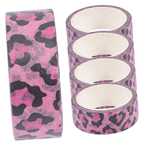TEHAUX 5 Rollen Papier Klebeband Haustier Wickeln Dekoratives Klebeband Aufkleber Hundekotbeutel Tagebuchband Bausatz Farbiges Band Spender Schermaschinen Nadelstreifen von TEHAUX