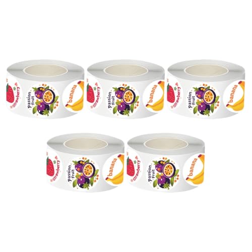 TEHAUX 5 Rollen Runde Obstaufkleber Selbstklebend mit Starkem Halt Realistische Fruchtmotive Niedliche Food Labels als Lehrer Belohnungsaufkleber zum Versiegeln von Briefumschlägen und TEHAUX 5 Rollen Runde Obstaufkleber Selbstklebend mit Starkem Halt Realistische Fruchtmotive Niedliche Food Labels als Lehrer Belohnungsaufkleber zum Versiegeln von Briefumschlägen und von TEHAUX