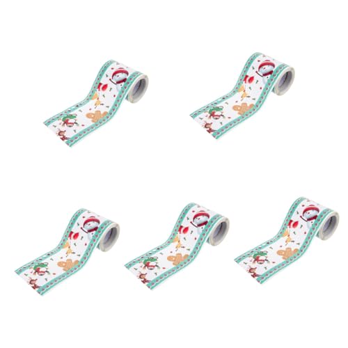 TEHAUX 5 Rollen Weihnachts-schultafel-bücherregal-klassenzimmer-ankündigungstafel-randaufkleber (stil 1) Pinnwand-grenzen Verschleißfester Randaufkleber Tafelrandaufkleber Led Und Papier von TEHAUX