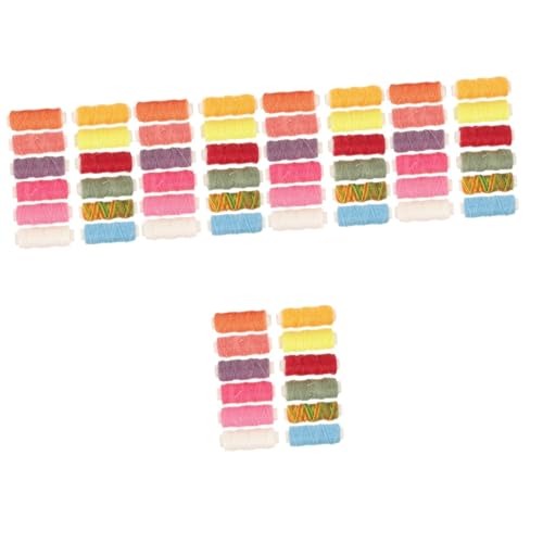 TEHAUX 5 Sätze Armband Aus Geflochtenem Draht Stickfaden Nähenfaden Nähschnur Einfädler Gewachster Faden Zum Nähen Nähgarn Bunte Nähfäden Gewachste Schnur Knoten Polyester 12 Rollen * 5 von TEHAUX