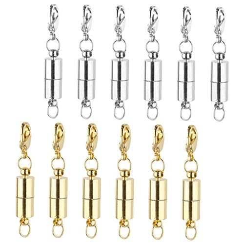 TEHAUX 5 Sätze Magnetischer Karabinerverschluss Magnetverschlüsse Für Halsketten Gold Karabinerverschlüsse Für Die Schmuckherstellung Stecker Für Schmuckverschlüsse Kupfer 12 Stück * 5 von TEHAUX