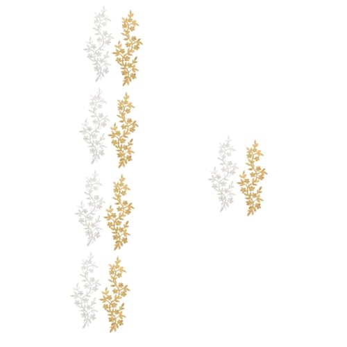 TEHAUX 5 Sätze Weinrebe Dekorative Blumen Kleidung Name Bestickt Aufnäher Nähen Blumen- Stoffreparaturflicken Flecken Patch Kleideraufnäher Stickgarn Polyester 2 Stück * 5 von TEHAUX