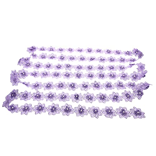 TEHAUX 5 Spitzenstoffbesatz floral applizierte Spitzenbesätze für Hochzeit Spitze Spitzenbesatzband hochzeitsdeko wedding decoration Nähmaterial Spitzenband nähen Polyestergarn Violett TEHAUX 5 Spitzenstoffbesatz floral applizierte Spitzenbesätze für Hochzeit Spitze Spitzenbesatzband hochzeitsdeko wedding decoration Nähmaterial Spitzenband nähen Polyestergarn Violett von TEHAUX