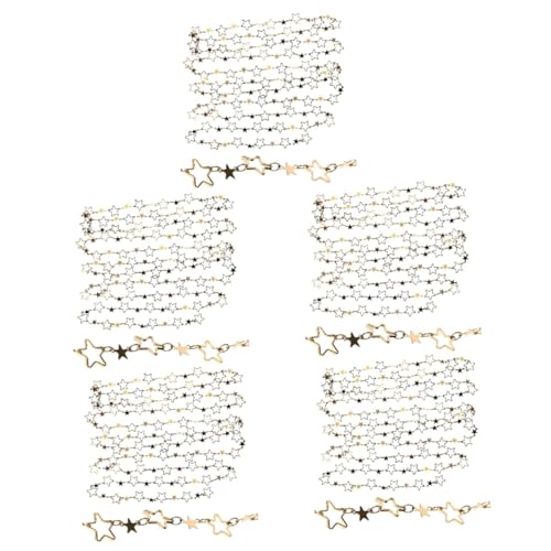 TEHAUX 5 Stück Anhänger Lanyard-Kette Herstellung Halskette Schmuck Dekorationskette Schlüssel bag chain bastelmaterial DIY Schmuckzubehör armband DIY kette Armbandmaterial Golden von TEHAUX