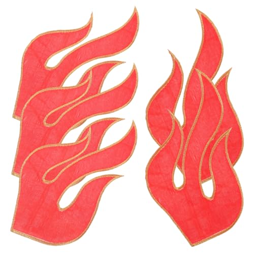 TEHAUX 5 Stück Bestickte Flammen Patch Applikationen Stoffflicken Jeans Reparaturflicken Stofffeuerflammen Flicken Für Kleidung Aufbügelflicken Für Kleidung Feuerflammen Nähflicken von TEHAUX