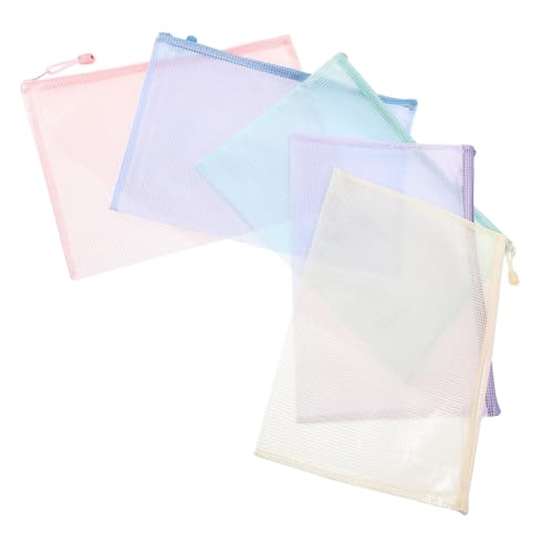 TEHAUX 5 Stück Bunte Mesh Zipper Taschen PVC PP Dokumentenaufbewahrung Wasserabweisend Vielseitig für Büro Schule Reise Kleine Gegenstände Organizer TEHAUX 5 Stück Bunte Mesh Zipper Taschen PVC PP Dokumentenaufbewahrung Wasserabweisend Vielseitig für Büro Schule Reise Kleine Gegenstände Organizer von TEHAUX