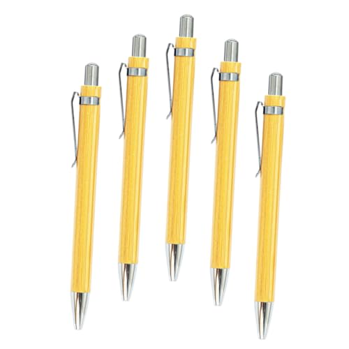 TEHAUX 5 Stück Drücken Sie den Stift Stifte Masse Kugelschreiber Gravierter Stift Schreibwaren Stifte Hausbedarf tragbarer Schreibstift Schreibzubehör Bambus TEHAUX 5 Stück Drücken Sie den Stift Stifte Masse Kugelschreiber Gravierter Stift Schreibwaren Stifte Hausbedarf tragbarer Schreibstift Schreibzubehör Bambus von TEHAUX