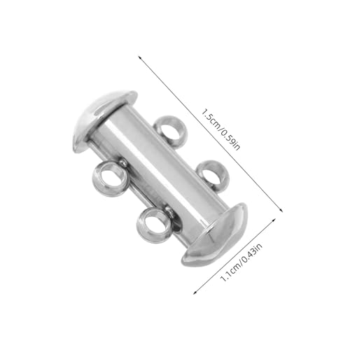 TEHAUX 5 Stück Edelstahl Doppelreihiger Schmuckverschluss Langlebiger Vielseitiger Ketten Armbandverbinder für Mehrlagige Halsketten Diy-freundlich Robuster Schmuck-connector für von TEHAUX