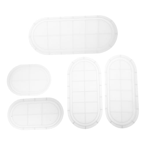 TEHAUX 5 Stück Ovales Silikon Tablett mit Kante Teiliges Flexibles Epoxidharz Gießform für Schmuckhalter Vielseitig als Schmuck und Dekotablett Nutzbar Weiches Material Leicht Entformbar TEHAUX 5 Stück Ovales Silikon Tablett mit Kante Teiliges Flexibles Epoxidharz Gießform für Schmuckhalter Vielseitig als Schmuck und Dekotablett Nutzbar Weiches Material Leicht Entformbar von TEHAUX