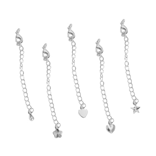 TEHAUX 5 Stück Schwanzkette Mit Karabinerverschluss Schmuckzubehör Verlängerungskette Kettenarmbänder Extender Herstellung Halskette Armband Zubehör Armbandverlängerung Silver Legierung TEHAUX 5 Stück Schwanzkette Mit Karabinerverschluss Schmuckzubehör Verlängerungskette Kettenarmbänder Extender Herstellung Halskette Armband Zubehör Armbandverlängerung Silver Legierung von TEHAUX