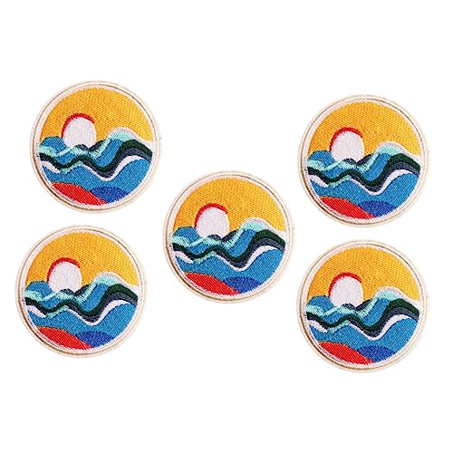 TEHAUX 5 Stück Sonnenaufgang-Sonnenuntergang-Patch Stoffkleber für Flicken Stickerei Kleidungsflicken embroidery vorhänge mit Reparaturflicken für Jeans Flicken aufbügeln Polyester TEHAUX 5 Stück Sonnenaufgang-Sonnenuntergang-Patch Stoffkleber für Flicken Stickerei Kleidungsflicken embroidery vorhänge mit Reparaturflicken für Jeans Flicken aufbügeln Polyester von TEHAUX