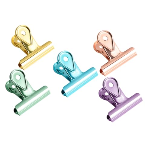 TEHAUX 5 Stück Teiliges Bunte Edelstahl Binder Clips Kleine Multifunktionale Büroklammern für Dokumentenfixierung Papierorganisation Vielseitige Dekorative Klammern für Schule und Büro TEHAUX 5 Stück Teiliges Bunte Edelstahl Binder Clips Kleine Multifunktionale Büroklammern für Dokumentenfixierung Papierorganisation Vielseitige Dekorative Klammern für Schule und Büro von TEHAUX