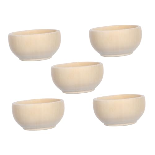 TEHAUX 5 Stück Teiliges Mini Holzschalen zum Basteln Unbehandelte Kleine Holzschalen mit Glatter Oberfläche Vielseitig für DIY Holzprojekte Malspielzeug Kreative Dekoration für Tisch und TEHAUX 5 Stück Teiliges Mini Holzschalen zum Basteln Unbehandelte Kleine Holzschalen mit Glatter Oberfläche Vielseitig für DIY Holzprojekte Malspielzeug Kreative Dekoration für Tisch und von TEHAUX