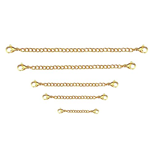 TEHAUX 5 Stück Teiliges Set Verlängerungskette mit Doppel Lobster Verschluss für DIY Schmuckherstellung für und Armbänder Längen TEHAUX 5 Stück Teiliges Set Verlängerungskette mit Doppel Lobster Verschluss für DIY Schmuckherstellung für und Armbänder Längen von TEHAUX