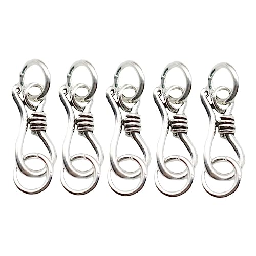 TEHAUX 5 Stück Teiliges Sterling Silber S Verschluss Lobster Karabinerhaken Sicherer Schmuckverschluss für Halsketten Armbänder Leichtes DIY Zubehör für Handgemachten Schmuck von TEHAUX
