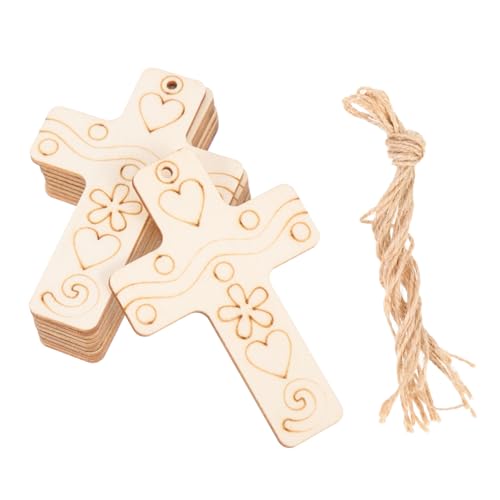 TEHAUX 50 Sätze Diy Graffiti Holzchips für Handbemalte Bastelspiele Leere Holzplatten für Kreative Deko Geeignet für Ostern Weihnachten und Bastelprojekte von TEHAUX