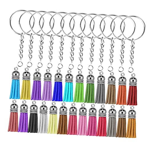 TEHAUX 50 Sätze Stichworte Schlüsselanhänger machen Ring Makramee-Schlüsselanhänger-Kit handystativ handsfull acessories schlüsselanhänger set Lederquaste Quastenanhänger Metall Silver TEHAUX 50 Sätze Stichworte Schlüsselanhänger machen Ring Makramee-Schlüsselanhänger-Kit handystativ handsfull acessories schlüsselanhänger set Lederquaste Quastenanhänger Metall Silver von TEHAUX