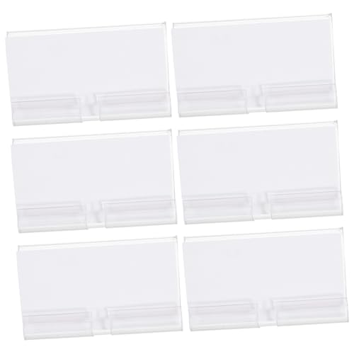 TEHAUX 50 Sätze Transparente Doppelte Draht etikettenhalter mit Weißen Einlegekarten Stabile Clip regaletiketten für Aufbewahrungsboxen Korb Einstecketiketten zur Einfachen Beschriftung von TEHAUX