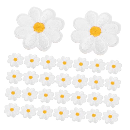 TEHAUX 50 Stück Bestickte Blumen Aufnäher zum Aufnähen Strapazierfähige Blumen Applikationen für DIY Kleidung Taschen Jacken Mützen Einfache und Kreative Dekoration von TEHAUX
