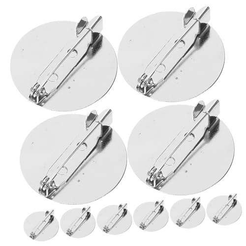 TEHAUX 50 Stück Broschenbasis Kleine Broschen Tabletts DIY Broschen Zubehör Runde Cabochon Trays für Kreative Anstecknadeln und Langlebig von TEHAUX