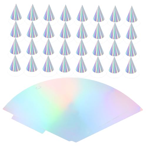 TEHAUX 50 Stück Bunte Papier Geburtstagshüte Kegelhüte Verstellbar für Erwachsene Partyhüte für Geburtstagsfeiern und Silvester Events Holographisch Festliche TEHAUX 50 Stück Bunte Papier Geburtstagshüte Kegelhüte Verstellbar für Erwachsene Partyhüte für Geburtstagsfeiern und Silvester Events Holographisch Festliche von TEHAUX