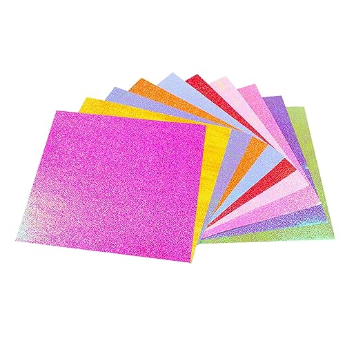 TEHAUX 50 Stück Glitzerpapier glitzerndes Kunsthandwerk buntes Papier Scrapbook-Papier Kinderhandwerk regenbogenpapier glitter paper Flicker paper Glitzer-Origami Flimmerpapier TEHAUX 50 Stück Glitzerpapier glitzerndes Kunsthandwerk buntes Papier Scrapbook-Papier Kinderhandwerk regenbogenpapier glitter paper Flicker paper Glitzer-Origami Flimmerpapier von TEHAUX