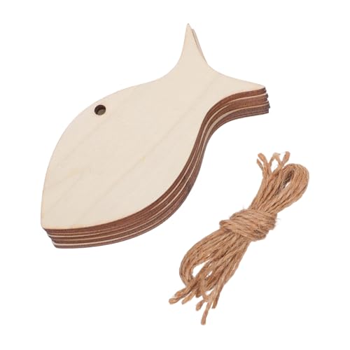 TEHAUX 50 Stück Hölzerne fischförmige hängende Dekoration Ornamente mit Meeresmotiven Meerestierfiguren Meerestierdekor Zierfischwandkunst Meerestier-Ornamente Fischdekor Holz Beige TEHAUX 50 Stück Hölzerne fischförmige hängende Dekoration Ornamente mit Meeresmotiven Meerestierfiguren Meerestierdekor Zierfischwandkunst Meerestier-Ornamente Fischdekor Holz Beige von TEHAUX