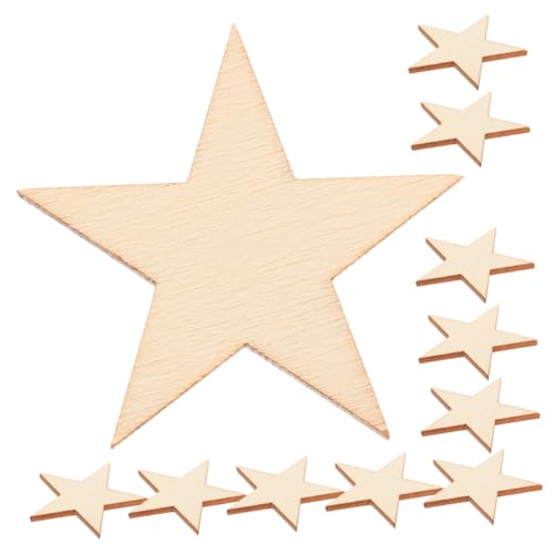 TEHAUX 50 Stück Holz Fünfzack Stern Graffiti Holzspäne Himmlisch Bemalbar Verschiedene Lindenholz Sterne Dekore Sterndekoration Bastelform Dekorieren Von Stern von TEHAUX