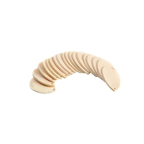 TEHAUX 50 Stück Holzohrring Anhänger Tropfenform Dicke Holzscheiben zum Basteln Unvollendete Baumelnde Ohrringe für Frauen Mädchen DIY Schmuck Zubehör Langlebig und Vielseitig für von TEHAUX