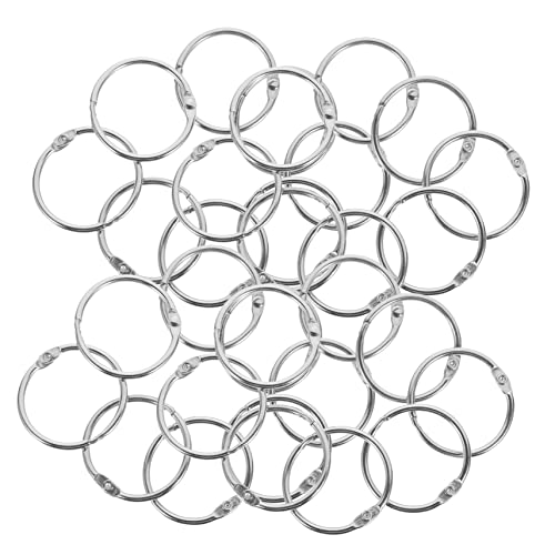 TEHAUX 50 Stück Loser Blattring Die Schlüssel Schnappen Flash-karte Klingelt Schmucklos Mal Ringe Schließe Tragenresistente Schnalle Ringordner Für Lose Blätter Ringclips Metall Silver von TEHAUX