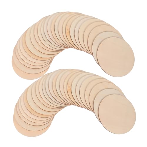 TEHAUX 50 Stück Natürliche Holzkreise Unlackierte Holzscheiben für DIY Bastelprojekte Malen Gravieren Türhänger Hochzeit und Rustikale Heimdekoration TEHAUX 50 Stück Natürliche Holzkreise Unlackierte Holzscheiben für DIY Bastelprojekte Malen Gravieren Türhänger Hochzeit und Rustikale Heimdekoration von TEHAUX