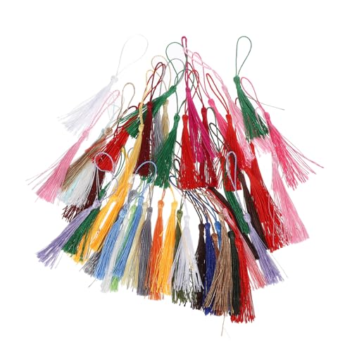 TEHAUX 50 Stück Teiliges Chinesische Knoten Quasten aus Seidigem Polyester Bunte Dekorative Fransen für Schlüsselanhänger Lesezeichen Schmuckherstellung und DIY TEHAUX 50 Stück Teiliges Chinesische Knoten Quasten aus Seidigem Polyester Bunte Dekorative Fransen für Schlüsselanhänger Lesezeichen Schmuckherstellung und DIY von TEHAUX