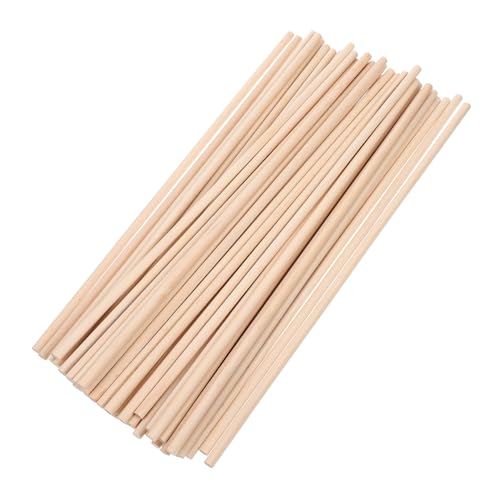 TEHAUX 50 Stück Zylinder Langer Holzstab Stange Groß Schüttgut Stöcke Party Leerzeichen Bastelzubehör Aus Holz Zylindrische Holzstäbe Holzstab Selber Machen Zylindrischer Holzstab von TEHAUX