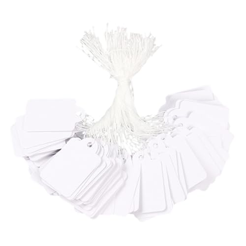 TEHAUX 500 Blatt Preisschilder Hängeetiketten Baumwollschnur Beschreibbare Schmuckanhänger für Kleidung Geschenke Schmuck für Kleine Geschäfte und Marktverkauf von TEHAUX